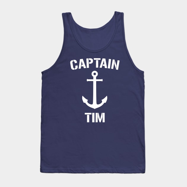 Nautical Captain Tim Personalized Boat Anchor Tank Top by Rewstudio